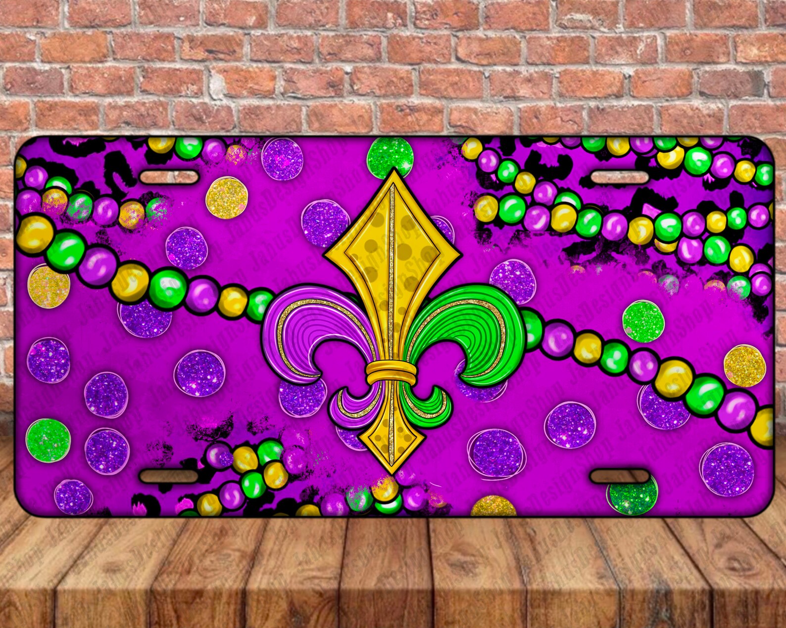 Mardi Gras Fleur-de-lis License Plate Png Sublimation Design - Etsy