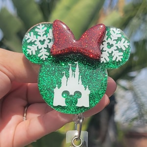Mouse Head Badge Reel, Christmas Badge Reel, Candy Cane ...