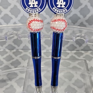 Los Angeles Baseball team Beaded pen  refillable pen | beadable refillable pen | Los Angeles Dodgers fancy beads pens