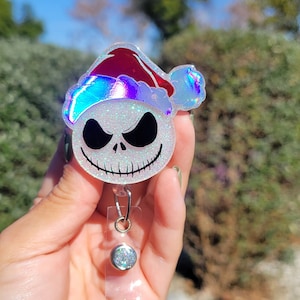 Jack Skellington nurse badge reel retractable badge reel Christmas badge reel, NBC