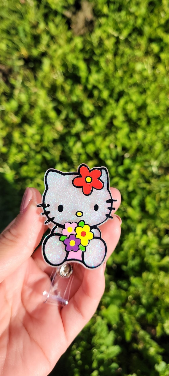 Kitty Badge Reel Inspired, Nurse Kitty Badge Reel, Retractable Badge Reel,  Bad'ge Reel Nurse, Badge Reel Cute Sitting Hello Kitty 
