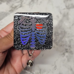 Radiology Badge reel, x-ray badge reel, mental health, radiology specialty, Retractable Badge Reel,  Badge Reel Cute, xray tech, rib cage