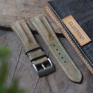 Handmade leather watch strap, 18mm 20mm 22mm 24mm, custom watch band, Quick release spring bar