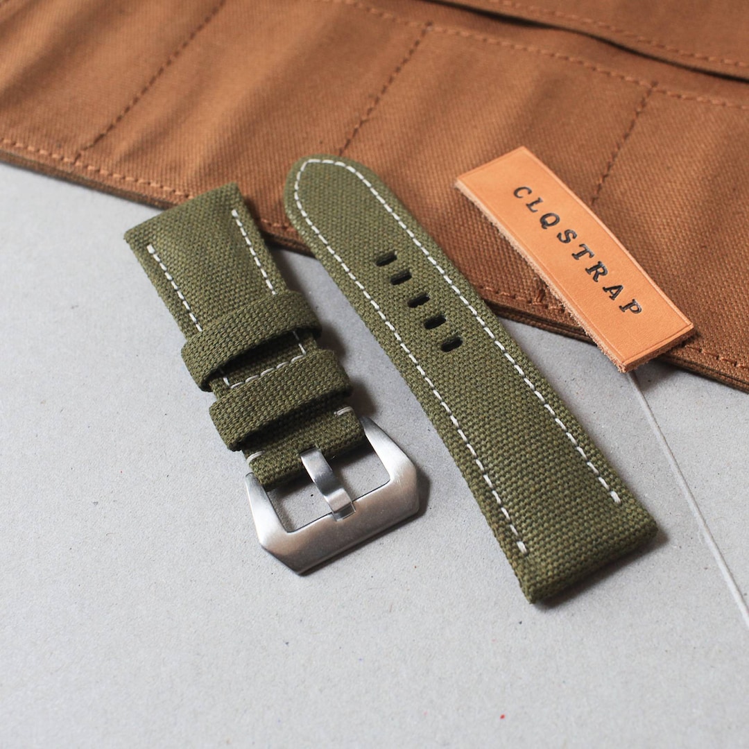 Double Rolled Canvas Watch Strap Padded Watch Band for Etsy