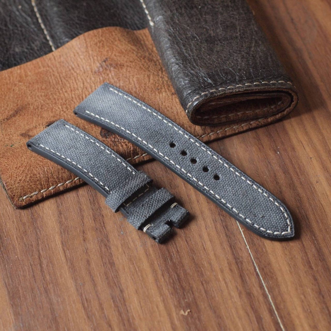 Canvas Watch Strap Handmade Watch Strap 22mm 24mm Watch Etsy