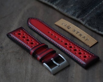 Handmade rally watch band, Bespoke Patina Watch strap, 20mm 22mm 24mm , padded style, Custom Watchstrap ,