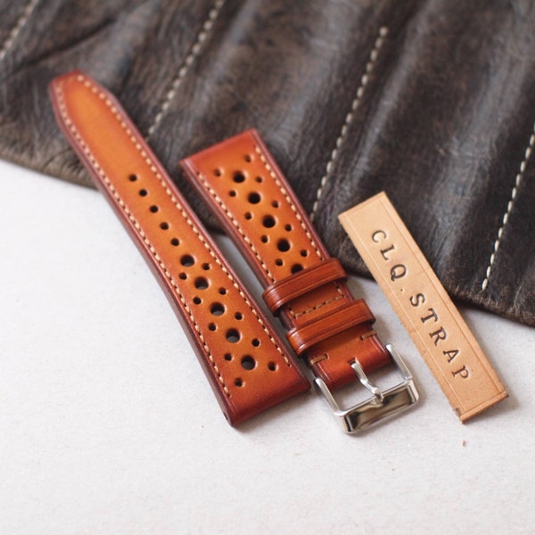 Bespoke Patina Brown Watch Strap, 18mm 20mm 22mm 24mm, Custom Watchstrap, Handmade Leather
