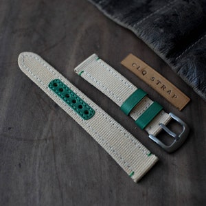 Rolled edge canvas watch strap for panerai , 20mm 22mm 24mm , custom watch band
