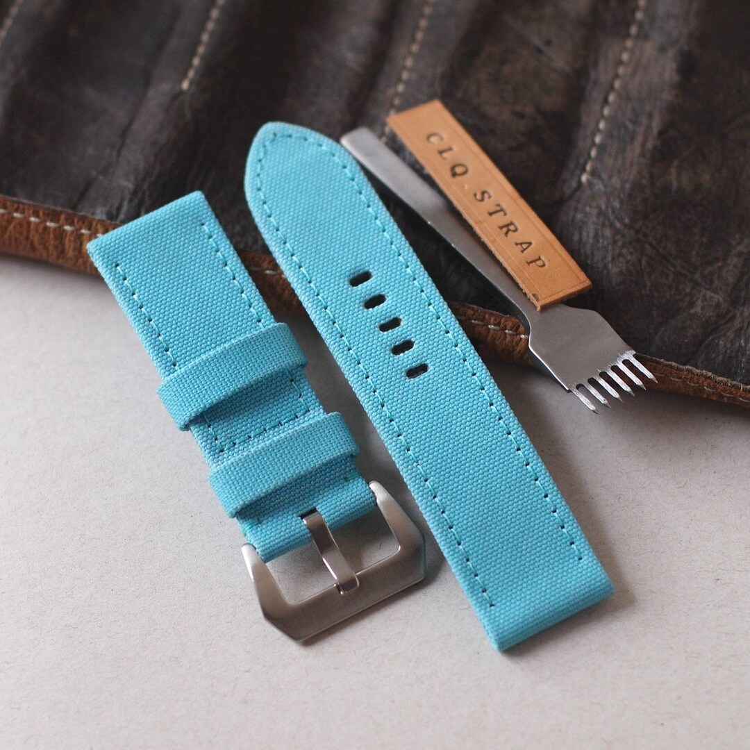 Double Rolled Canvas Watch Strap 20mm 22mm 24mm 26mm Etsy