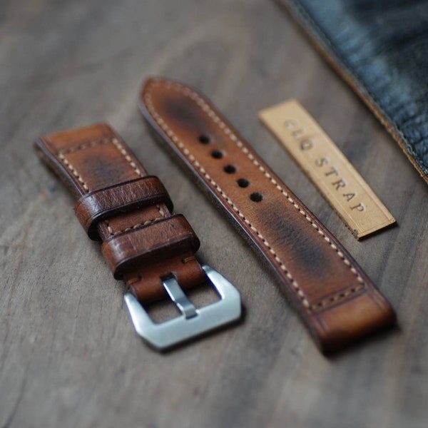 Handmade leather watch strap for Panerai, custom watch band, 20mm 22mm 24mm