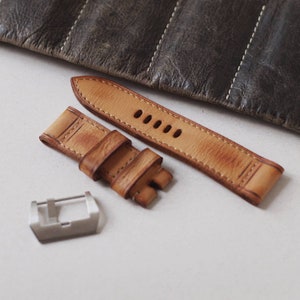 Brown Watch Strap Handmade , Watch Band for Panerai , 22mm, 24mm, 26mm