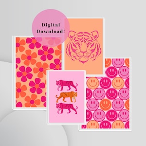 DOWNLOAD DIGITAL | Cartazes | Rosa e Laranja | Tigres