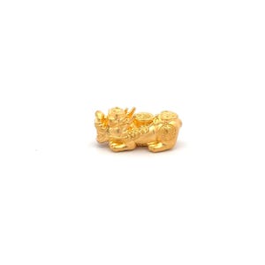 24K 999 Pure Gold Lucky Charm Piyao Pixiu Bead Spacer DIY Necklace Bracelet