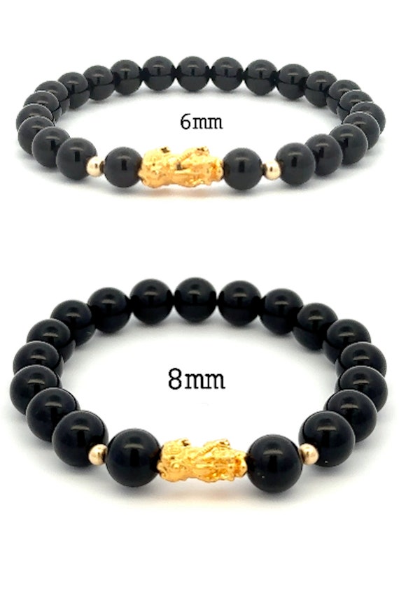 パピヨン　love+loyalty+luck 18K Gold Dragon Pixiu Piyao Lucky Charm Beads Bracelet