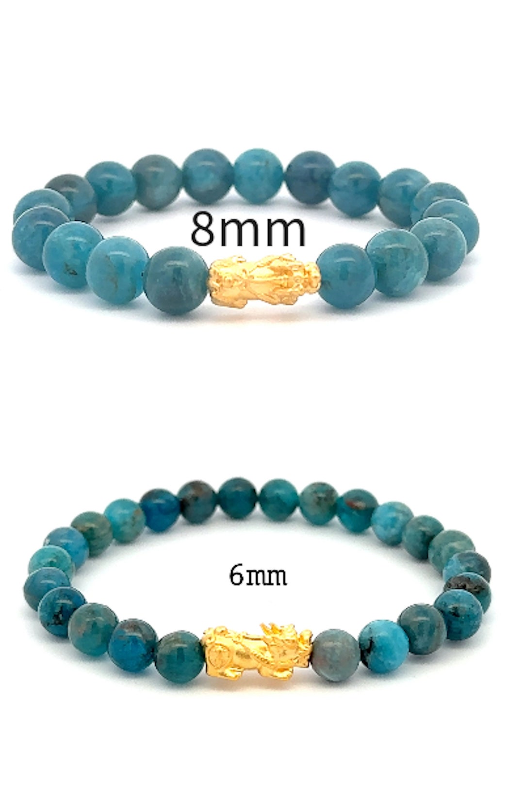 Real 24K Gold Piyao Pixiu Lucky Charm Bracelet Natural Gemstones