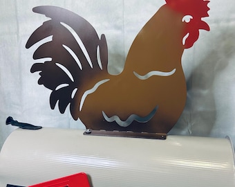 Rooster Mailbox Topper Chicken Unique Gift Idea Charming Cute Outdoor Decor Customize Mailbox Rural Mail Farm Life Decoration Whimsical