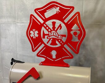 Fireman Shield Mailbox Topper Fire Department Helmet Shield Mailbox Decoration Home Decor Unique Gift Idea New Home Honor Volunteer Fire