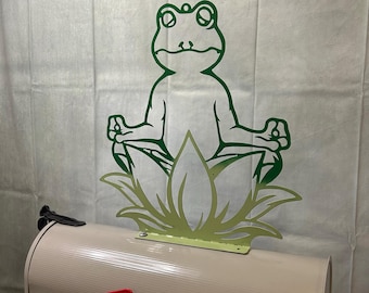 Yoga Lilly Frog Mailbox Topper Gift Idea Whimsy Relaxing Zen Cute Rural Post Box House Warming Gift Outdoor Decoration Decor Animal Lover