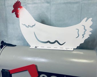 Hen Chicken Mailbox Topper Unique Gift Idea House Warming Gift Add Mailbox Whimsey Outdoor Decoration Home Post Box Decor Animal Lover Cute