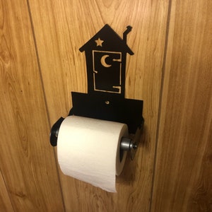 New Lower Price!  Outhouse Toilet Paper Dispenser, Metal Art! Camp, Bathroom, Farmhouse, Cabin, Lakehouse, 6"W X 8"T  ROLLER SUPPLIED!
