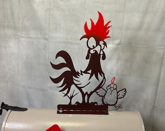 Crazy Rooster Chicken Mailbox Topper Funny Cute Decor Mailbox Custom Home Decoration Rural Farm Life Unique Gift Idea House Warming New Home