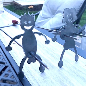Custom BBQ Accessory, 2 Styles, Cartoon and Adult BBQ Buddies, Marshmallow Hotdog Sausage Roasters,   Priced per Pair!  30"