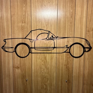 1953 American Icon Metal Automotive Wall Art, CNC Plasma Cut, Painted Black 16 Gauge Steel 32" X 10.5" Corvette junkies will love this!