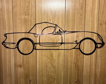 1953 American Icon Metal Automotive Wall Art, CNC Plasma Cut, Painted Black 16 Gauge Steel 32" X 10.5" Corvette junkies will love this!