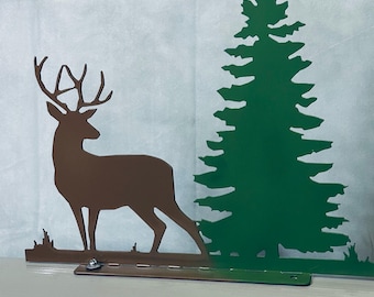 Deer and Tree Metal Art Mailbox Topper Unique Gift Customize your home. Others, Hen, Rooster, Snail, T-Rex, Snoopy, Great Unique Gift Idea!