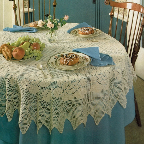 Rose Festival Oval Tablecloth Crochet Pattern