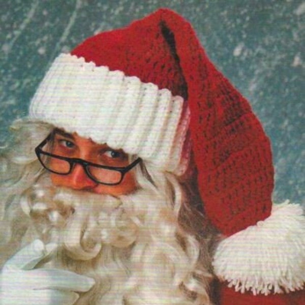 Modello vintage per cappello da Babbo Natale all'uncinetto