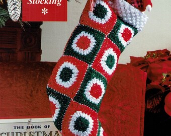 Sparkling Squares Christmas Stocking Crochet Pattern