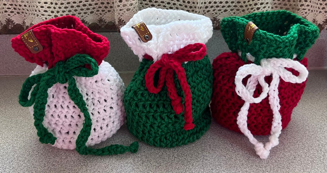 Handmade Crochet Christmas Gift Bags Etsy