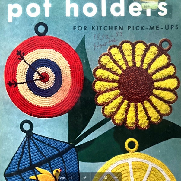 Crochet Vintage Potholders Patterns