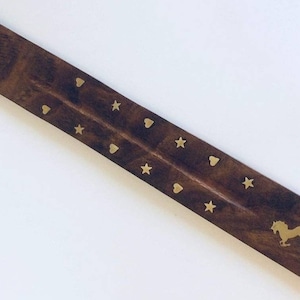 Wooden Incense Stick Holder: Unicorn, Fairy, Moon & Star Tray