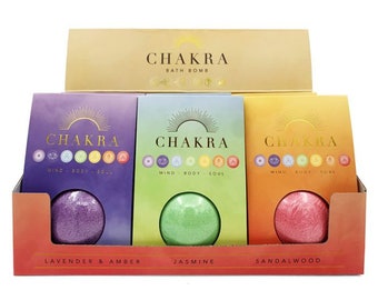 Chakra bath bomb in a gift box, chakra gifts, chakra bath bomb gift set