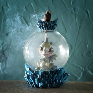 Dragon Globe Backflow Incense Burner, Sweet Dreams Baby Dragon Globe Incense Cone Holder, dragon gifts