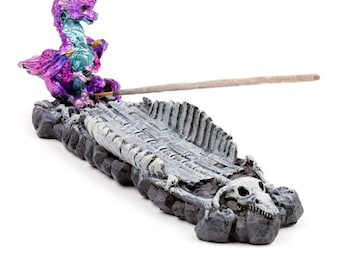 Elements Dragon Incense Burner, Elements Baby Dragon Skeleton Ashcatcher Incense Stick Burner