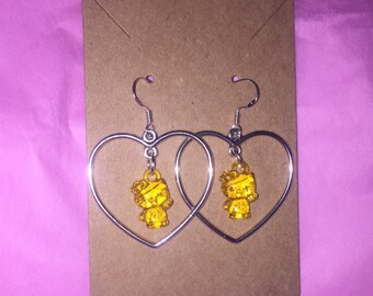 Hello Kitty Style 14 CT Yellow Gold Sweet Baby Kids Earrings Huggies Stamped