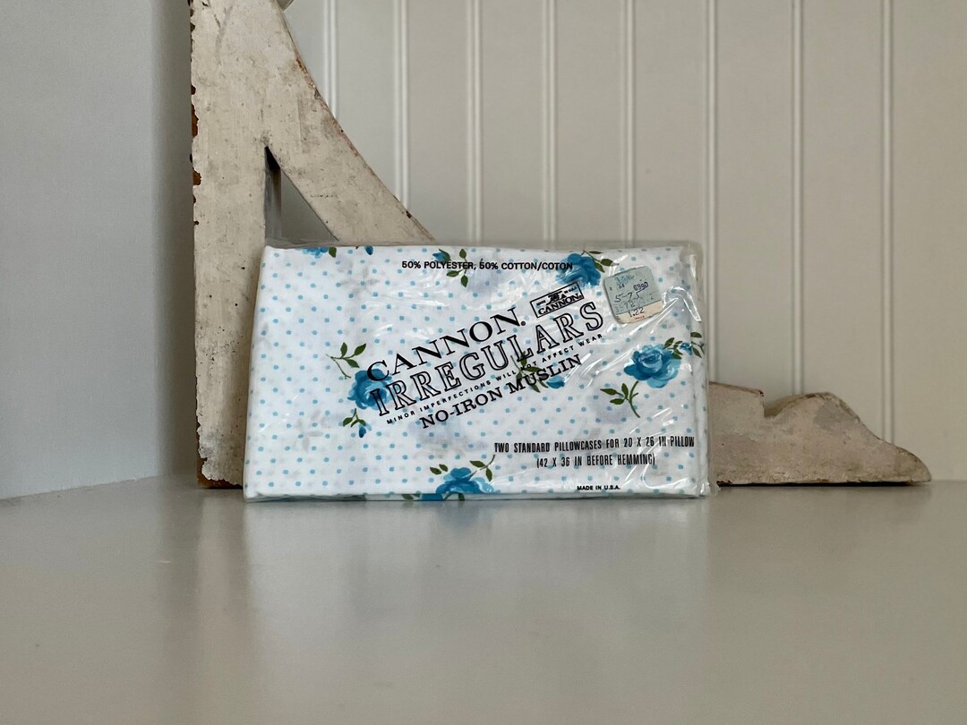 NOS Blue Floral Pillow Cases 2 in Package Etsy