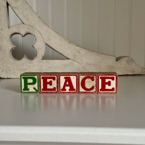 PEACE - Vintage Letter Blocks