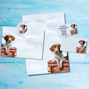 Kit di lettere per posta ordinaria/penpal abbinato Truck Ride, carta da lettere A5, buste, etichette per indirizzi, etichette PDT, adesivi rotondi per posta felice