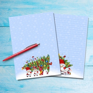 É um papel para escrever cartas Gnome Christmas A5, material de papelaria para amigos, lindas folhas de papel para cartas com ou sem forro para correspondência feliz