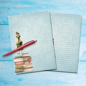 Papel para escribir cartas de bibliotecarios A5, suministros para amigos por correspondencia, hojas de notas con o sin rayas de papelería, lindo papel de notas con o sin líneas