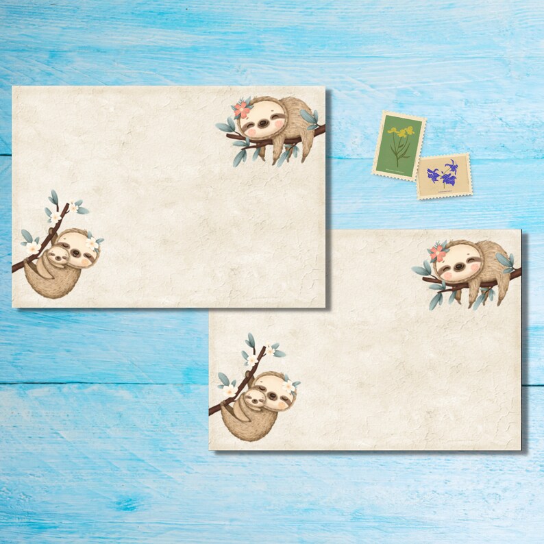 Sloth A5 Letter Writing Stationery Set, Cute Penpal Supplies, Snail ...
