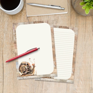 Patchwork Snail A5 letter writing paper, Pen pal supplies, Stationery lined or unlined sheets, Cute notepaper with or without lines