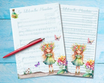 Harmony A5 letter writing paper, Pen pal supplies, Stationery lined or unlined sheets, Cute notepaper with or without lines