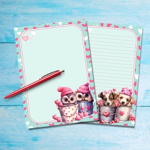 Papel para escribir cartas tamaño A5 con forma de cubo de amor, bonitas hojas de papelería para cartas, suministros para amigos por correspondencia, papel para notas sin líneas para cartas por correo postal