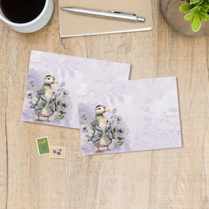 Duck in Jacket envelopes pack of 5 or 10, Happy mail envelopes for pen pals letters, C6 size post able envelopes