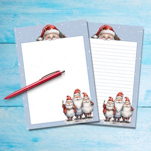 Papel para escrever cartas do Papai Noel A5, suprimentos para amigos por correspondência, papelaria com ou sem forro, papel para cartas fofo com/sem linhas
